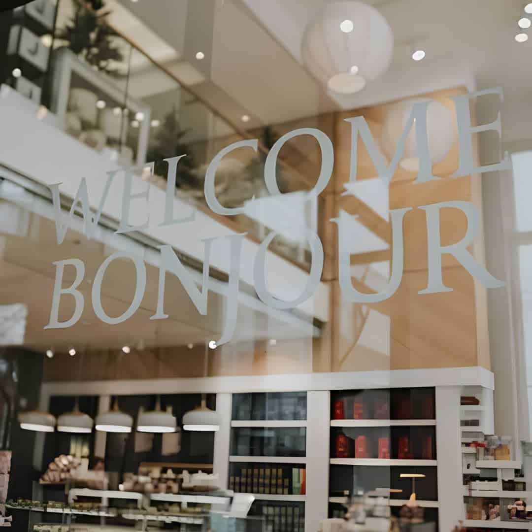 'Bonjour' shopfront window in Vanier